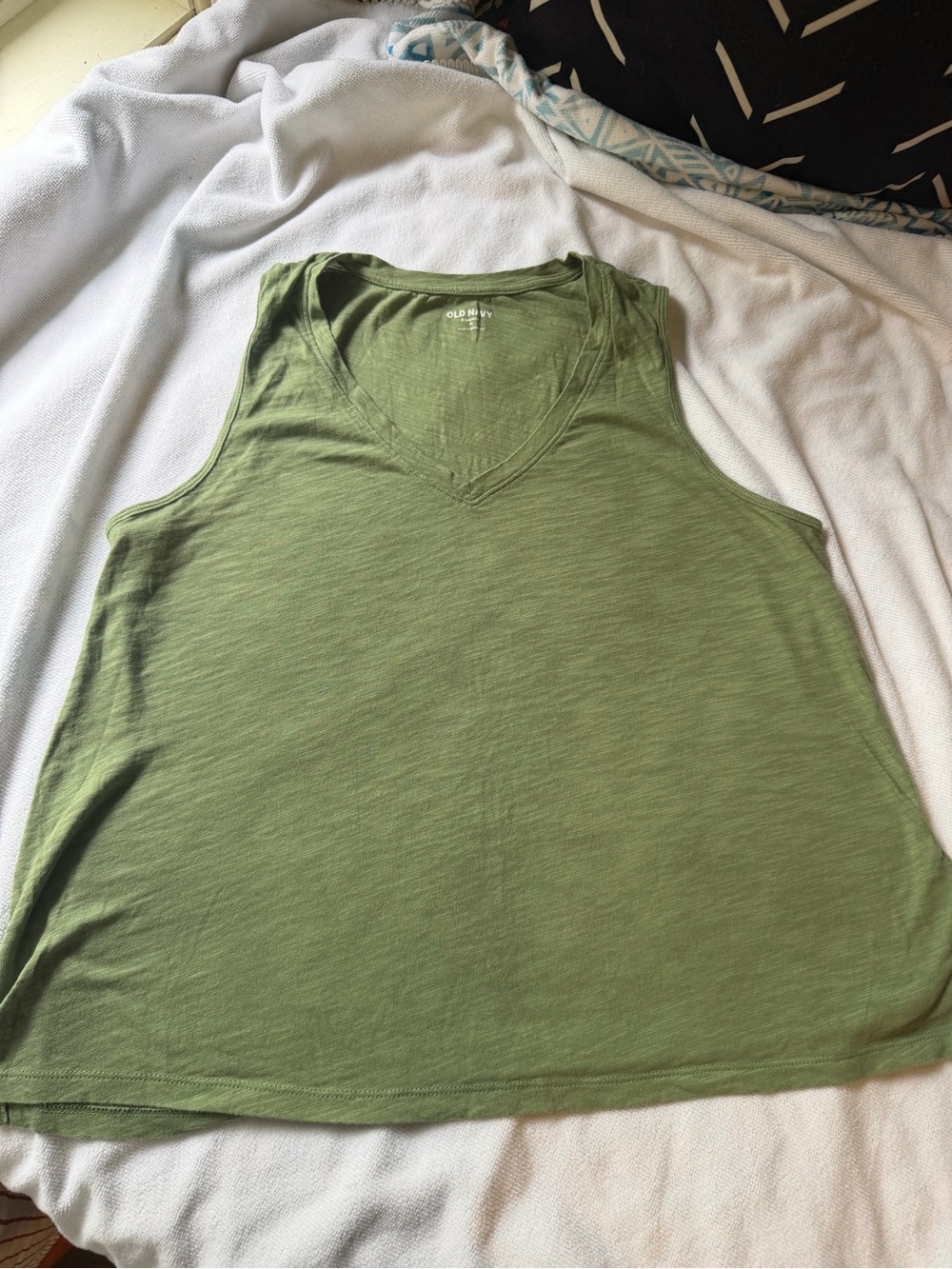 Old Navy Olive V-Neck Tank Top - Green